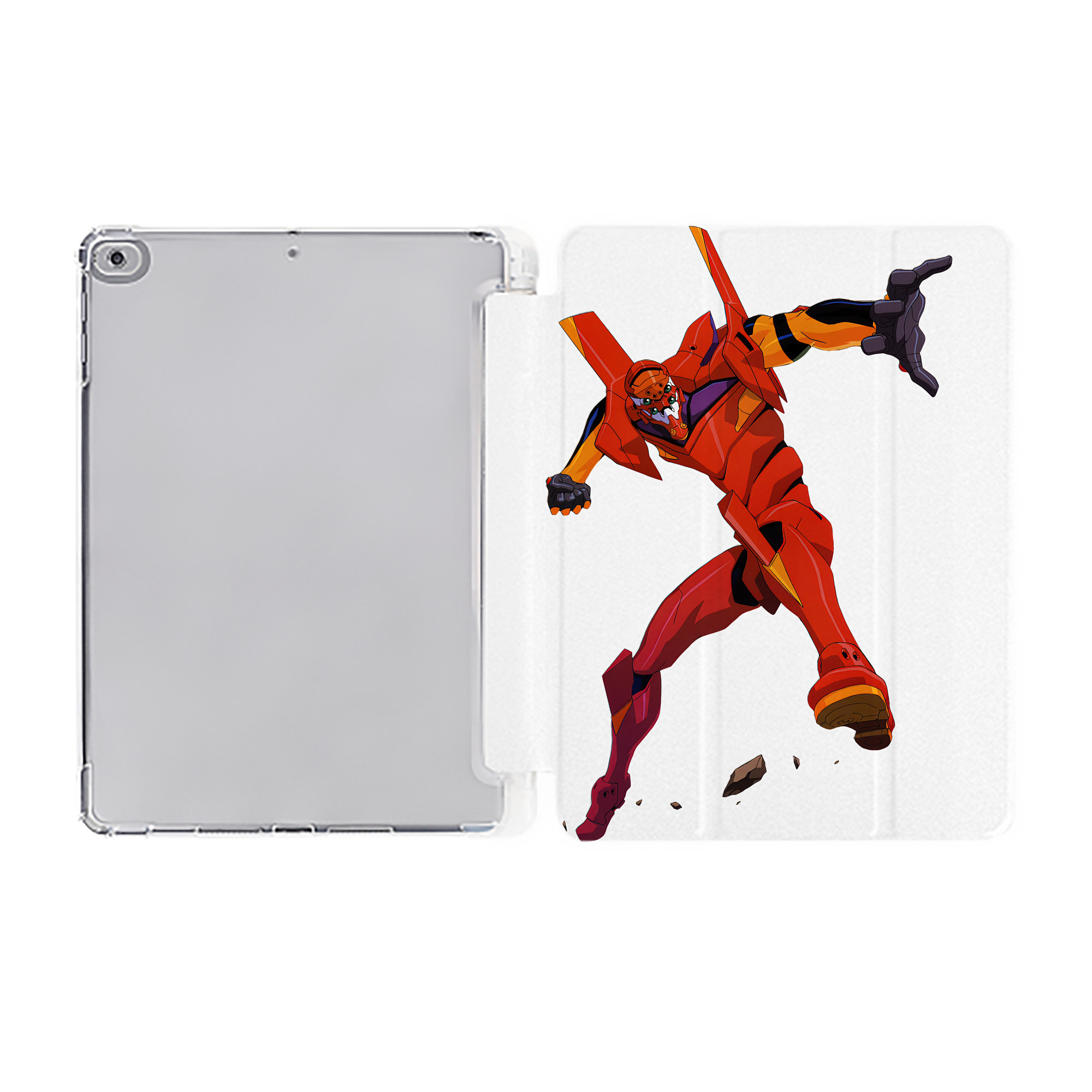 （画像用） EVA 新世紀エヴァンゲリオン IPad ケース ペン収納付き 三つ折りスタンド PUレザー×シリコン 対応機種9.5/10.5/10.9インチ
